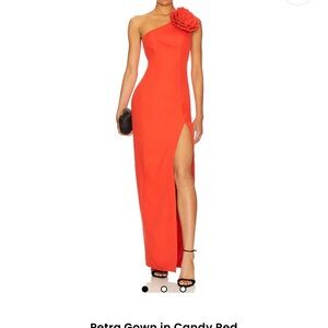 Lovers + Friends One-Shoulder Red Gown